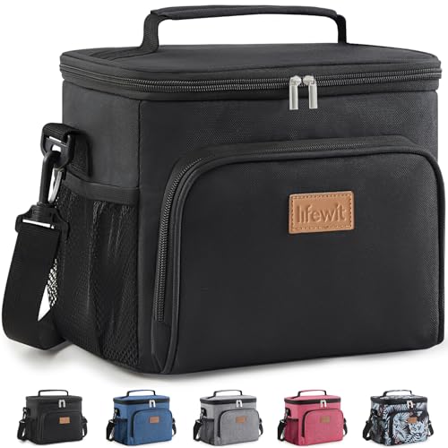 Lifewit Thermal Meal Holder 9L Portable Mini Cooler Bag Waterproof Work Lunch Bags for Men and Women Thermal Lunch Box for Beach Picnic Travel Black