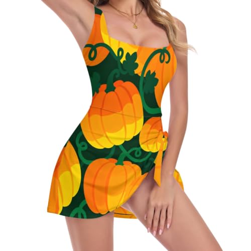 Maillot de bain amincissant à motif citrouille pour affiner la silhouette - 5