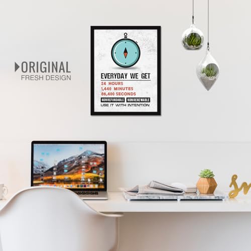 Image of Chaka Chaundh - Every Day We Get24 Hours1,440 Minutes86,400 Seconds non-Refundable non Renewable Use It With Intention - Motivational Quotes frames for Office, Home, Student - (14 X 11 Inches)