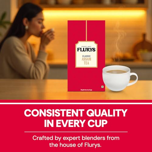 Image of Flurys Classic Assam 100 Teabags | Bold & Full-Bodied Black Tea from Assam | Rich Aroma & Strong Flavour (Pack of 3)