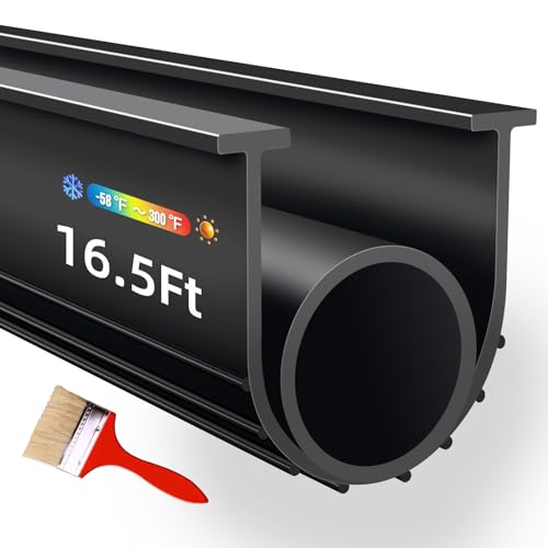 Garage Door Seals Bottom Rubber, High-Density EPDM Weatherproof Stripping Kit with 16.5Ft...