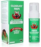 Clearlice Lice Treatment Foam for Kids & Adults – Extra Strength Natural Enzyme Formula – Guaranteed to Remove Lice Nits Eggs in 1 Hour - Non-Toxic & Made in USA (5 Oz)