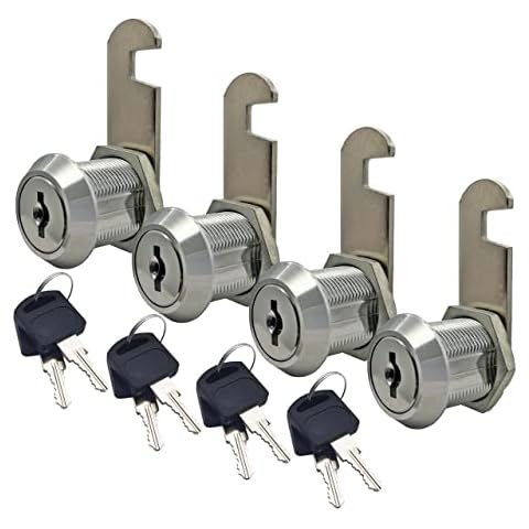 PUROCEAN Cam Lock keyed Alike Cabinet Lock Mailbox Lock for Camper Boat Yatch Caravan RV Toolbox Cabinet and Drawer 4packs, 20mm(13/16") Cover