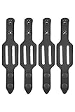  VlaMiTex M14 Passante per Cinturone Distanziali Doppio Bottone Pelle Nero. Confezione 4 Pezzi. per Cinturone 4 cm