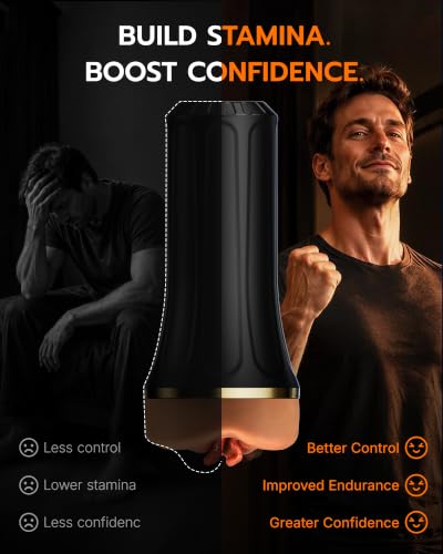 Image of EINSEO Pocket Pussy Male Masturbator, Brown Vagina Stroker with 8in Sleeve