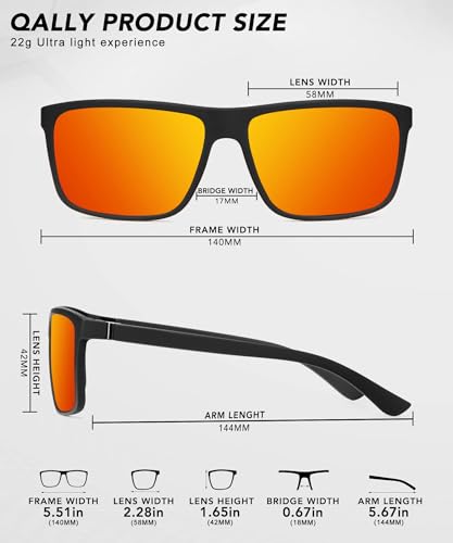 Image of Polarized Sunglasses for Men Rectangular Frame Men's Polarized Sunglasses Sports Sunglasses with UV400 Protection