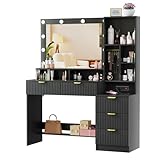 Airfish Tocador de Maquillaje con Espejo y Luz LED, Mesa de Maquillaje Grande...