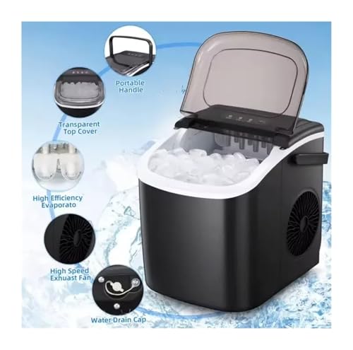 Máquina fabricadora de hielo portátil para hotel, capacidad 1,2 L, con opción de cubos pequeños y grandes, para hogar/cocina/acampada/RV (limpieza automática + UV) miniatura 3