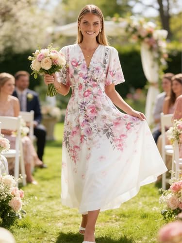 Image of Flessibili Womens Summer Floral Maxi Dress Wedding Guest Party Long Dresses 2026