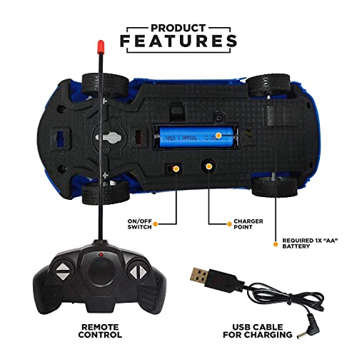 Image of Remote Control Car | RC Car | Hi-Tech| Racing Car | White | Rechargeable | Led Light, Multicolor ( Remot-Car-Toy-051 )