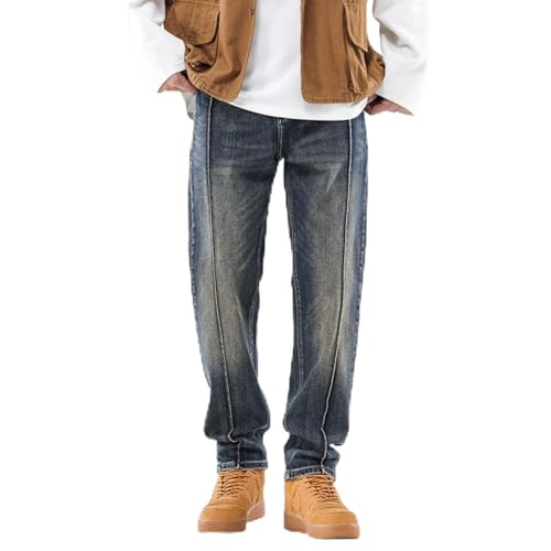 Jeans Pants Trousers Denim Spring and Autumn Harun Men's Retro Blue Elastic Loose Cone Casual Long