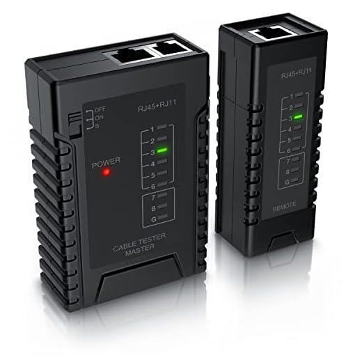 CSL Netzwerk Kabeltester für RJ45 RJ11-Kabel - Patchkabel-Tester Leitungstester - LAN Network Cable Tester - Zwei Verschiedene Geschwindigkeiten - Wahlschalter On Off - schwarz