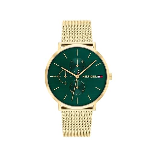 Tommy Hilfiger Reloj Analógico de Cuarzo multifunción para mujer con correa de malla de acero inoxidable dorado - 1782766