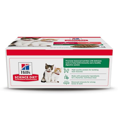 Image of Hill's Science Diet Kitten Wet Cat Food Variety Pack, Liver & Chicken, Salmon Minced, 2.9 oz. Cans, 12-Pack