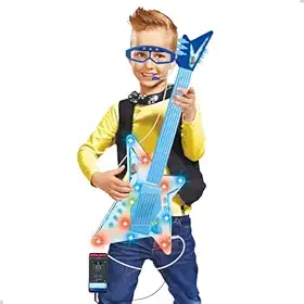 Guitarra de Brinquedo com Microfone e Óculos, Som e Luz, DM TOYS
