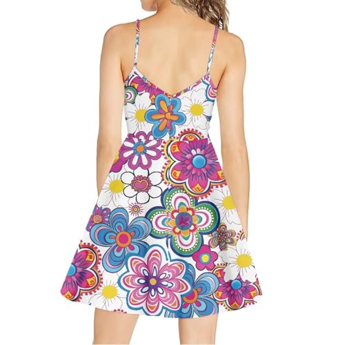 Image of Biyejit Women Casual Loose Dress Strap Long Summer Beach Swing Dress