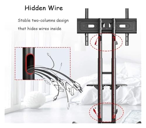 Soporte móvil para TV universal blanco de 32 a 65 pulgadas miniatura 5