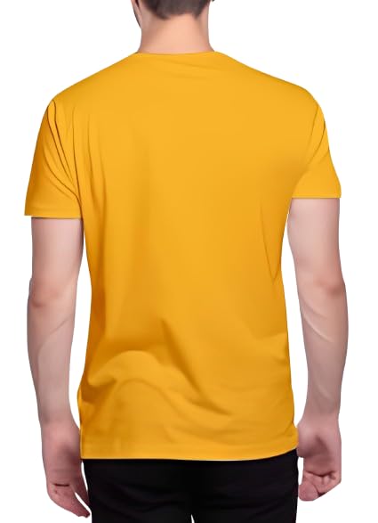 Image of Round Neck Typography Solid Colour Men's T-Shirt