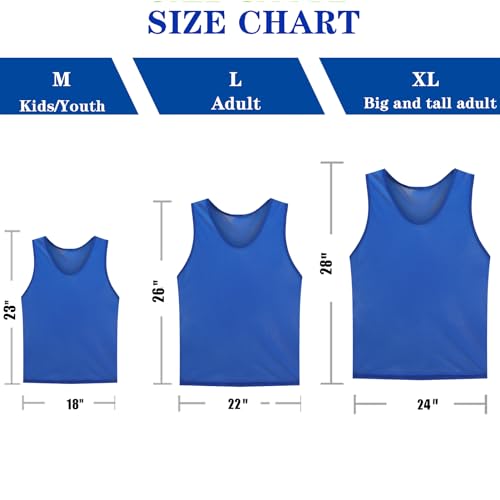 Image of Scrimmage Vests Pinnies Team Practice Jerseys for Kids,Youth and Adult Sports Soccer,Football,Basketball(12 Pack)
