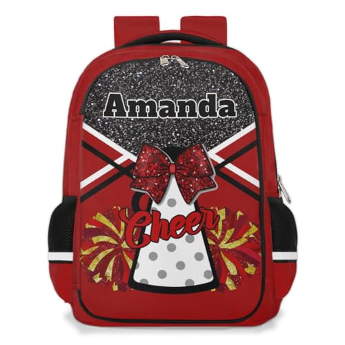 Bardic Personalized Cheer Backpack Kids Backpack for Girls Boys Custom Backpacks Schoolbag for Children Backpack Glitter Cheerleader Gift for Kids