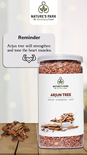 Image of Nature's Park Herb - Arjun Tree (Arjun Chaal) - Bitter in Taste, Improves High Blood Pressure (Pet Jar) 85gm