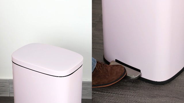 Image of happimess Curtis 8 Gal Step Trash Can Soft Close 25 inch, Blush Pink