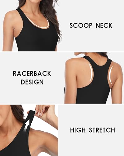 Image of beautyin Women Tank Top with Shelf Bra Racerback Workout Yoga Undershirt
