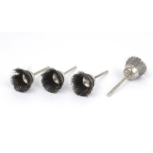 Aexit 25mm Dia Wire Wheels & Brushes Steel Wire Polishing Cup Brushes Jewelry Cleaning Buffing Wheel Power Brus Tools 4pcs