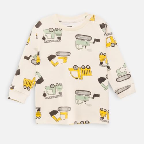 Image of Nap Chief Unisex Kid Cotton Trucks AOP Clothing Set - (NC1029Y Beige 5-6 Years)