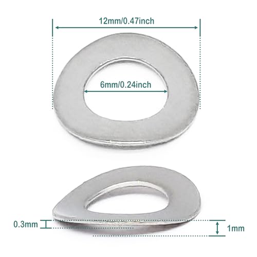 100pcs wave spring lock washer assortment kit304 stainless steel springscurved spring washers springs gasketsm6