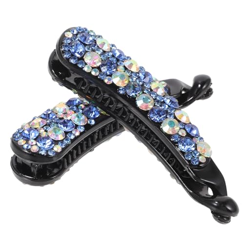 Pinzas banana para cabello grueso con acabados elegantes de strass brillante