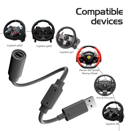 Image of USB Breakaway Cable Compatible with Logitech G920 G923 G27 G29 Driving Force,for Thrustmaster Ferrari 458 Spider Racing Wheel Cord, Guitar Hero & Xbox USB Plug（2 Pack）
