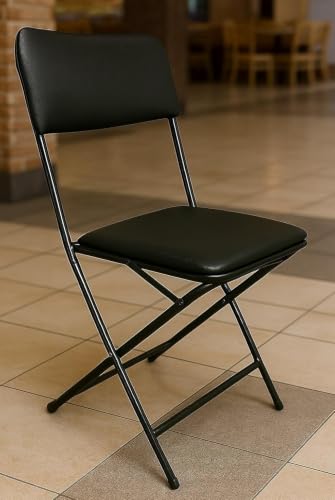 Image of Bhavane Furniture Portable Folding Chair with Soft Cushioned Seat | Heavy Duty Foldable Metal Chair | Space Saving Chair for Home, Office, Dining, Balcony, Camping, Events & Guest Seating