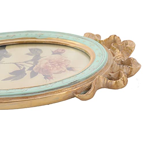 Cisoo Vintage Oval Picture Frame 5X7 Antique Photo Frame Table Top Display And Wall Hanging Home Decor, Green Blue #TOP6