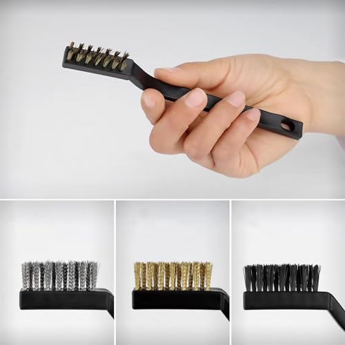 Image of Brass Brush, Small Wire Brush.Used for Stove Cleaning, 7-inch Small Toothbrush, Mini Kitchen Cleaning Brush, Rust Removal Industrial Brush, Stainless Steel Stationery Brush
