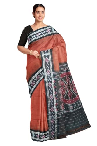 Image of COTTONSILK & KHANDUAPATA Odisha Sambalpuri Handloom Ikat Women Cotton Saree, Odisha Handloom Handmade Pure Cotton Khandua Saree, Ikkat Orissa Traditional Handloom Saree Without Blouse 430