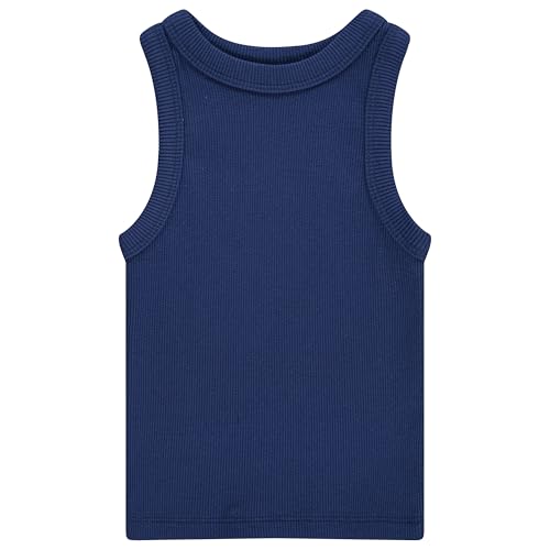 Girls 4 Pack Ribbed Tank Tops Sleeveless Cotton Blend Tees for Everyday Wear, Layering, or Summer Outfits (Sizes 4-14)2