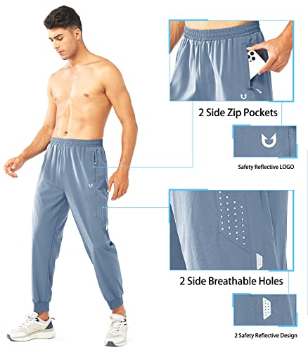 Northyard Men's Athletic Joggers Gym Running Pants Lightweight Active Jogging Pant Track Sport Quick Dry Workout Walking Pant Bluebell L #TOP2
