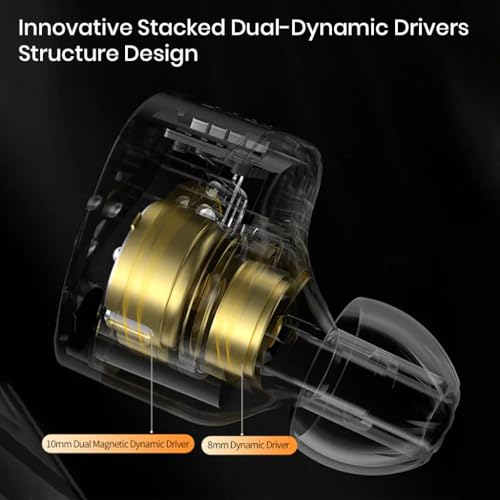 Image of Concept Kart KZ Castor Wired IEM, Dual 10mm + 8mm Dynamic Driver In-Ear Earphone,Harman Target With Improved Bass Version,4-Tuning Swtiches,0.78mm 2Pin,3.5mm Detachable Cable