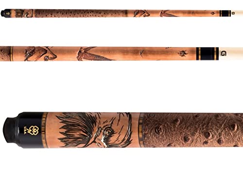 McDermott USA G438 Wildfire Birds of Prey/Ostrich Wrap G-Core Pool/Billiards Cue