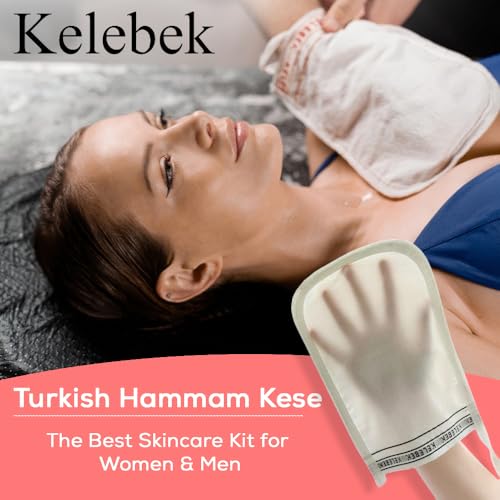 Kelebek 2er-Set Peelinghandschuhe für empfindliche Haut, Achseln & Intimbereich, Türkisches Kese für Damen & Herren, Exfoliating Gloves für Dusche & Hamam, Körperpeeling & Tiefenreinigung
