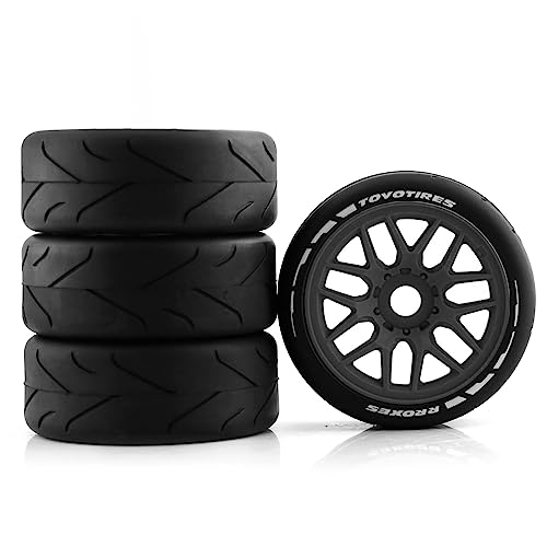 Pneus noirs de voiture tout-terrain télécommandés pour châssis Losi et WR8
