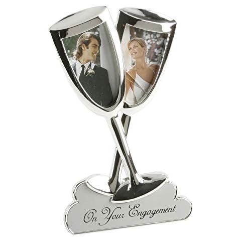 Juliana Champagne Flutes with Silver Plated Frame Cover