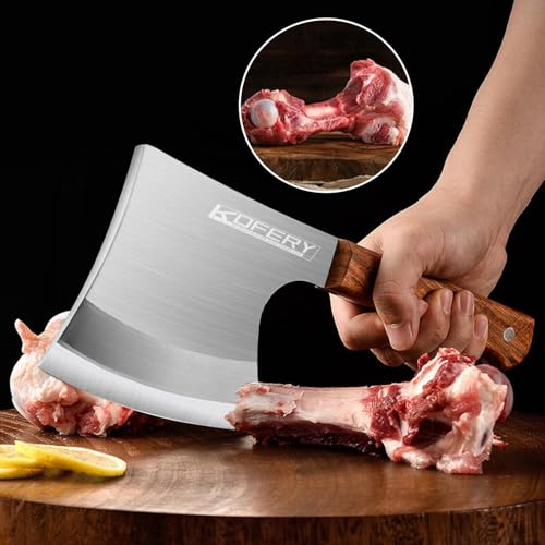KOFERY-65-Meat-Cleaver-Knife-Heavy-Duty-Bone-Chopper-Axe-Bone-Breaker-with-Pear-Wood-Handle-Butcher-Knife-for-Kitchen-and-Restaurant