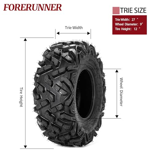 Image of FORERUNNER 27x9-12 ATV Tires, All Terrain ATLAS (Pack of 2, Tubeless) | FORERUNNER 6PR 27x9-12 ATV UTV Trail Sand Mud Off-Road Tires