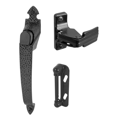 Image of Prime-Line K 5079 Colonial Push Button Screen or Storm Door Latch, Black (Single Pack)