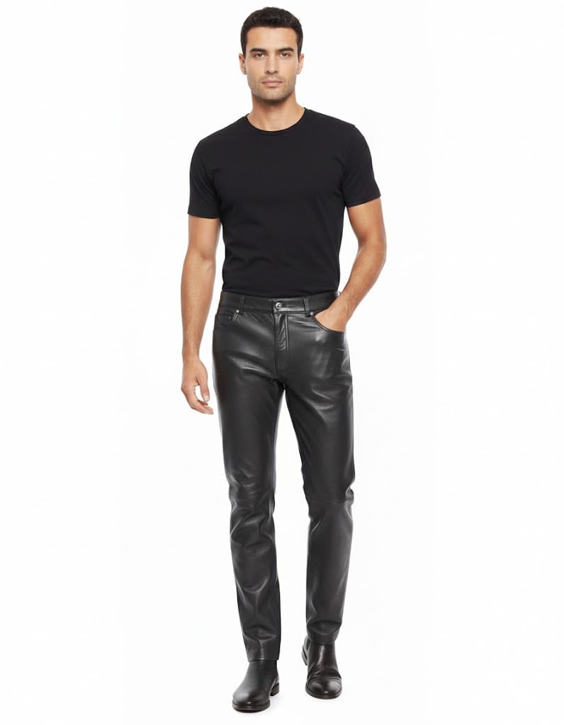 Leather Pant for Men - Blue-picture-36