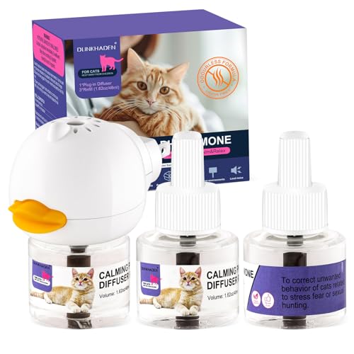 DUNKHADEN Cat Calming Pheromone Diffuser Reduces Conflict Between Cats Effective Anxiety Relief for Cats & Cat Calming Soothing 48ML 3 Refills Fits All Cats, 3 Packs - image 8