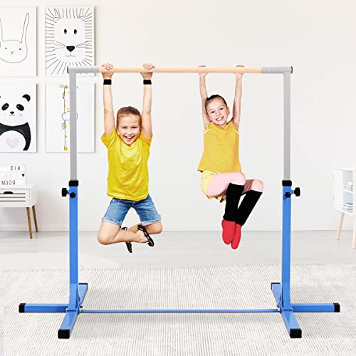Outroad Gymnastics Horizontal Bars Training Bar For Kids Girls Junior, Adjustable Height Kip Bar With Added Stability-Gym Pro Gymnastics Bar, Home Gym Equipment,Pink,Blue #TOP5