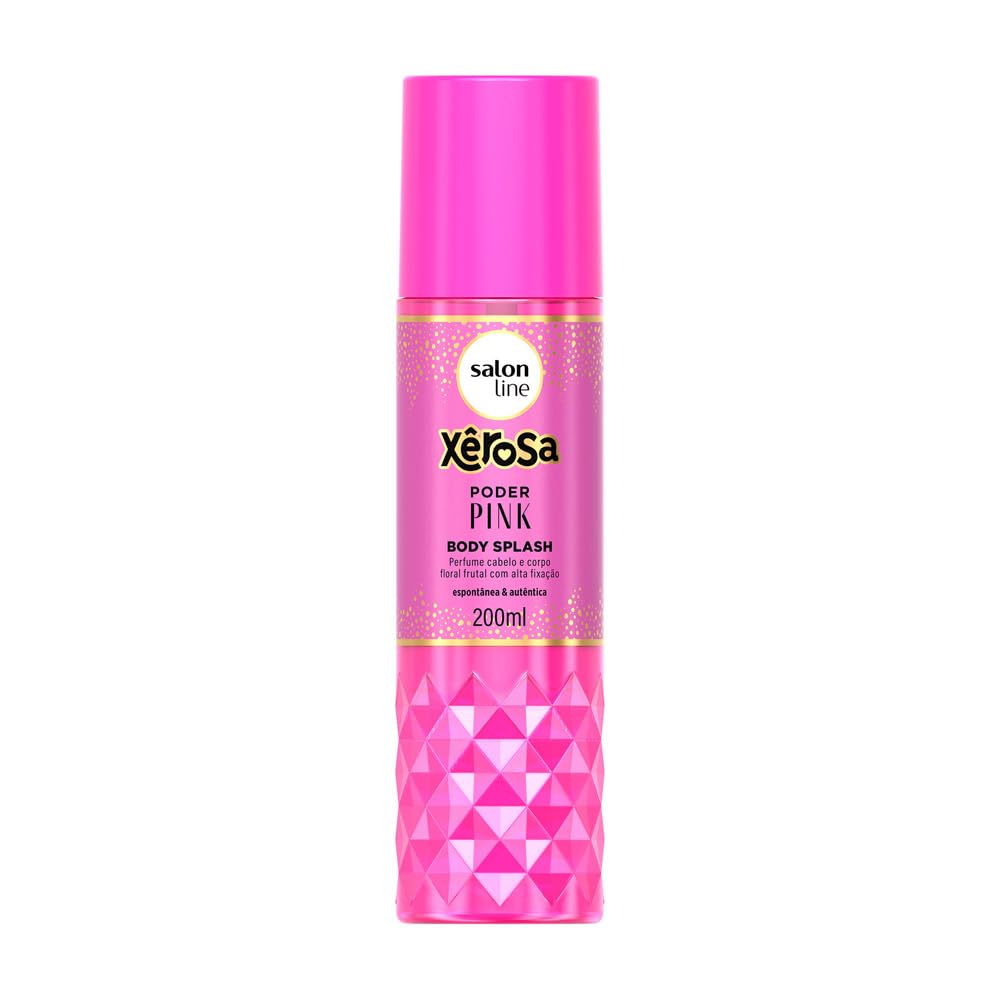 Body Splash Salon Line Xerosa Poder Pink 200ml em posição vertical, fundo branco.
